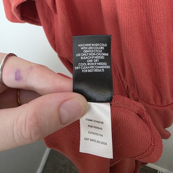 Torrid Orange Ribbed Stretchy Soft Handkerchief Hem Casual Midi Dress Size 3X - Picture 5 of 7